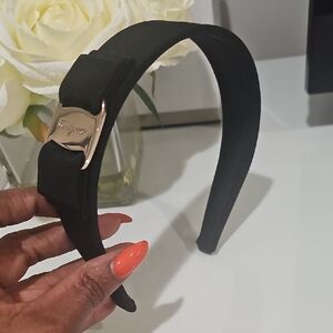 Salvatore Ferragamo Black Headband with Gold Accent